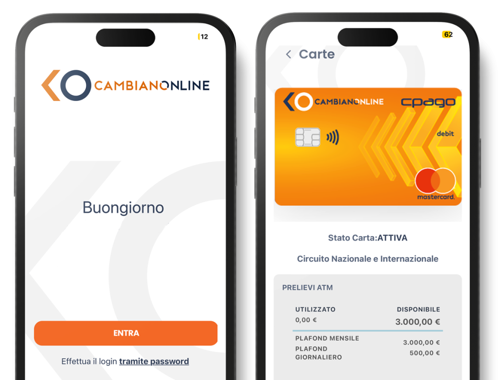 Mockup app CambianOnline